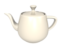 A picture of a tall creamy white porcelain teapot.